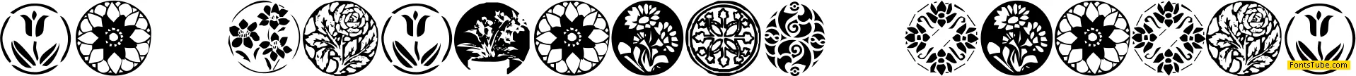KR Fleurish Circle Font