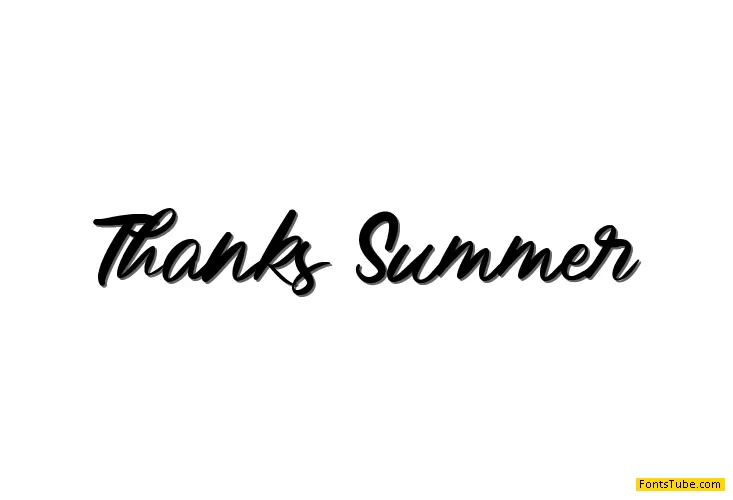 Thanks Summer - personal use Font