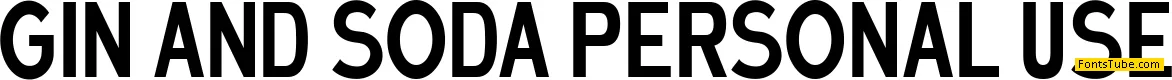 Gin and Soda Personal Use Font