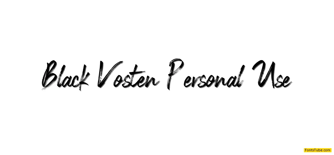 Black Vosten Personal Use Font