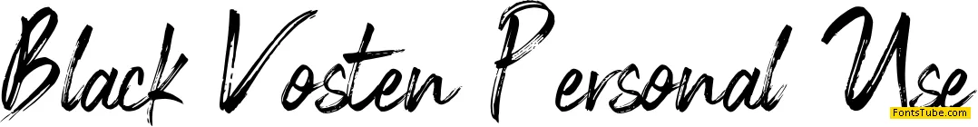 Black Vosten Personal Use Font