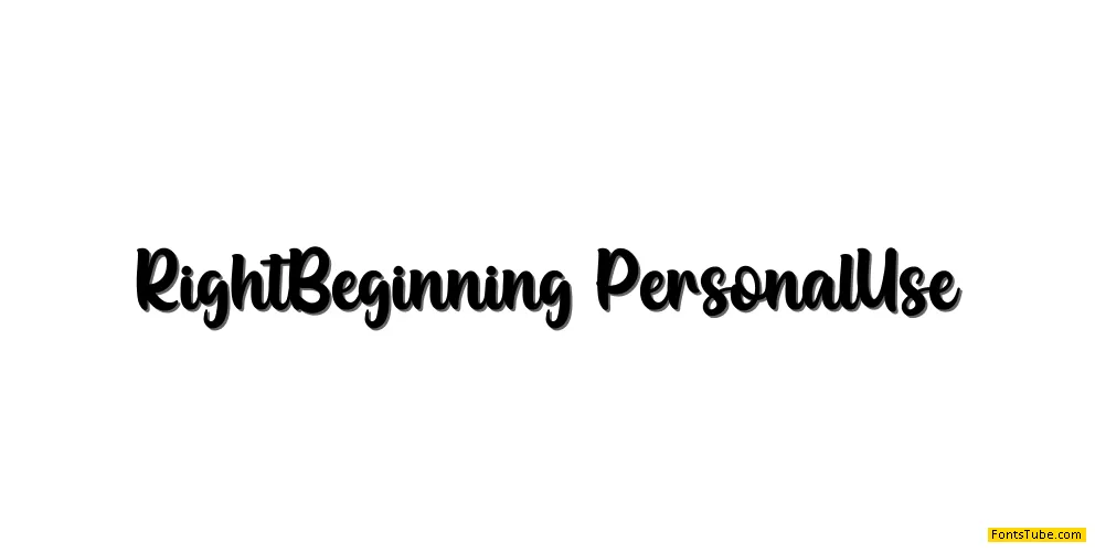 Right Beginning Font