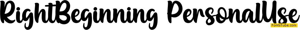 Right Beginning Font