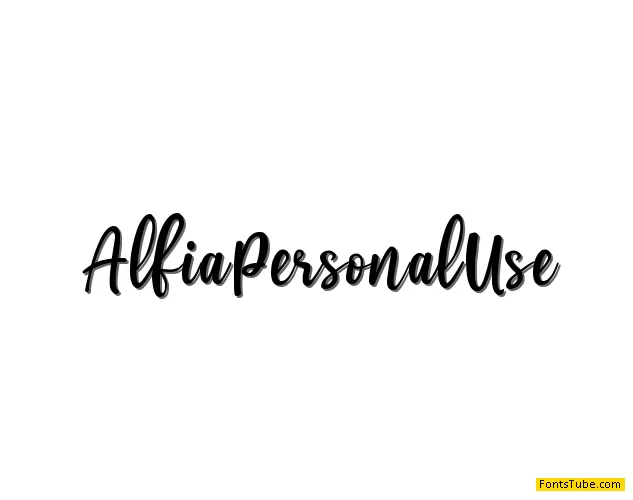 Alfia Personal Use Font