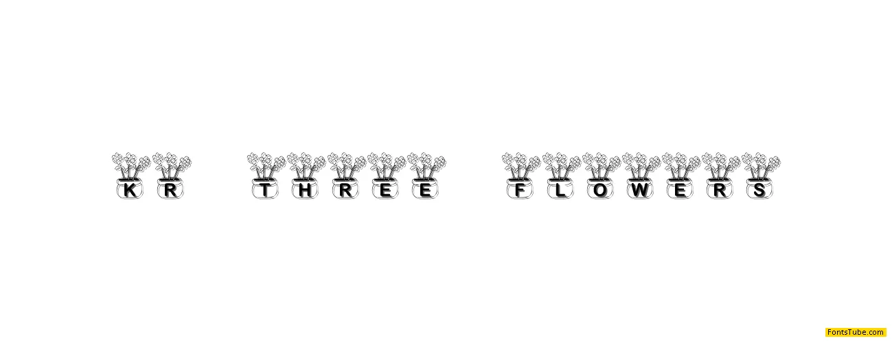 KR Three Flowers Font