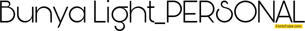 Bunya PERSONAL Font Family
