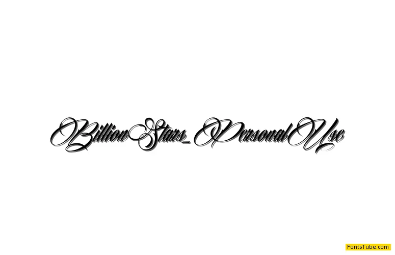 Billion Stars Personal Use Font