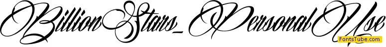 Billion Stars Personal Use Font