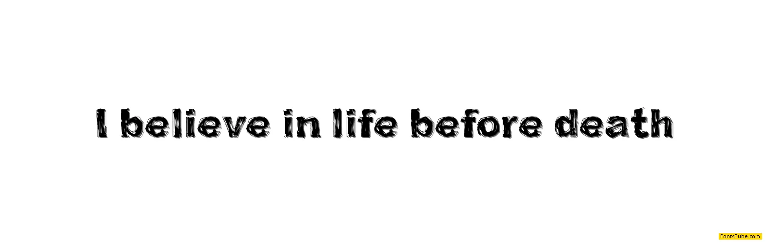I believe in life before death Font