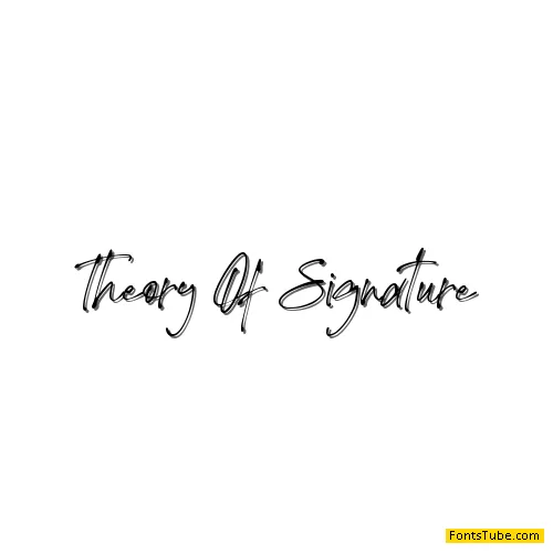 Theory Of Signature Font