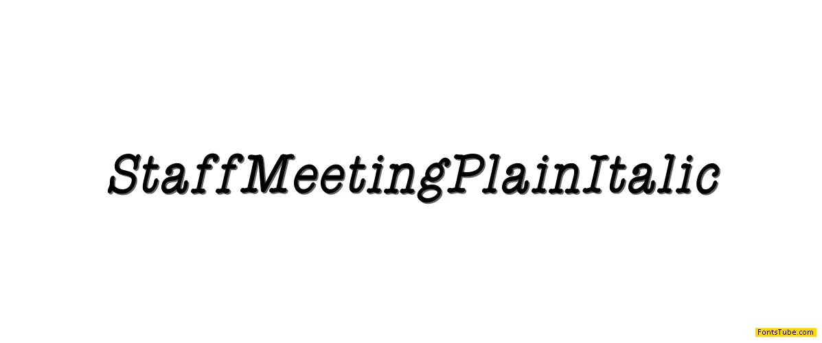 StaffMeetingPlainItalic Font