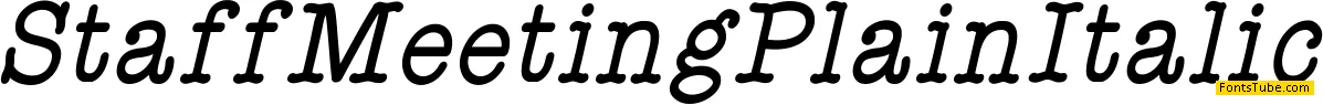 StaffMeetingPlainItalic Font