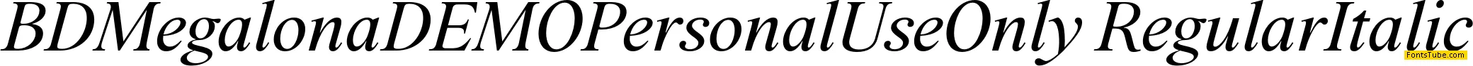 BD Megalona DEMO Personal Use Only Font