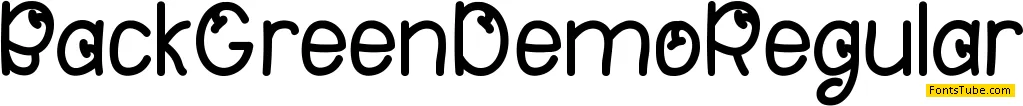 Back Green Demo Font