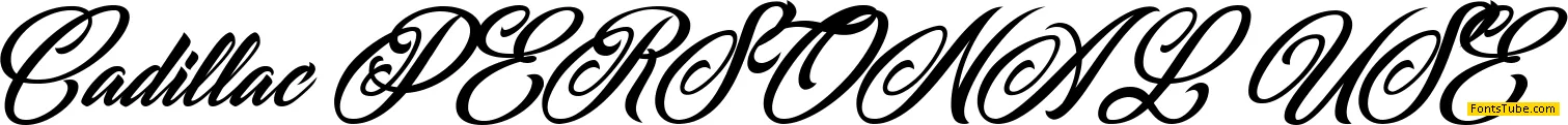CADILLAC PERSONAL USE Font