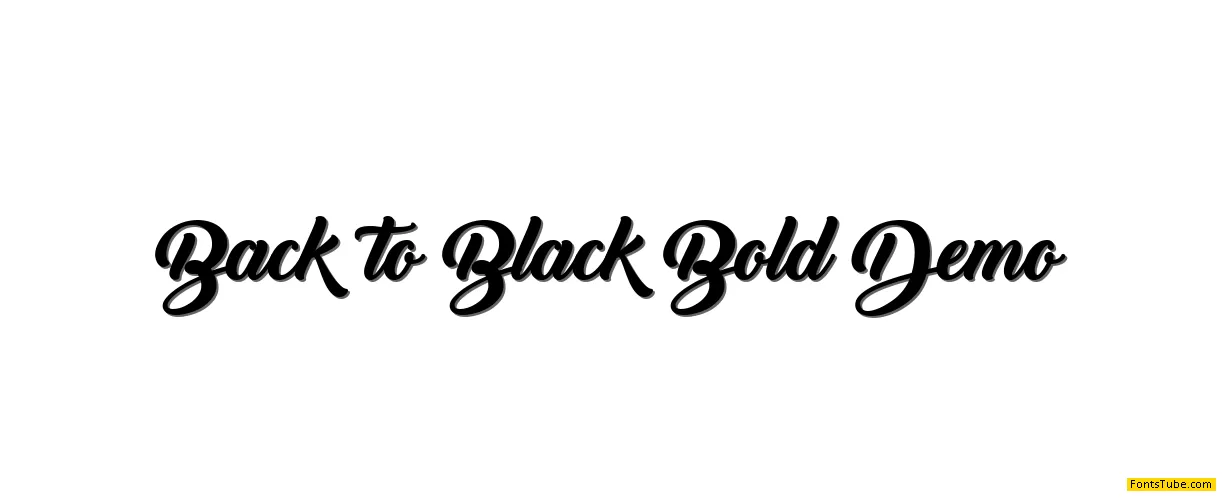 Back to Black Bold Demo Font